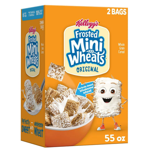 Kellogg's Frosted Mini-Wheats Breakfast Cereal, 55 oz